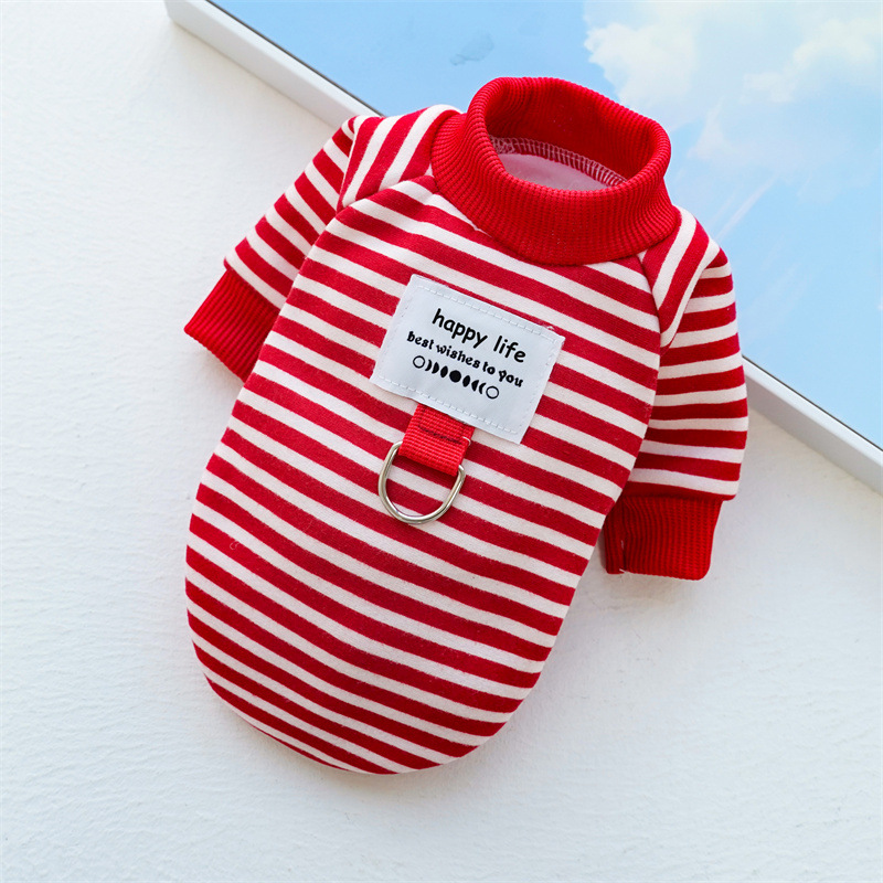 Dog Clothes for Small Dogs Striped Hoodies Autumn Winter Jacket Pet Pullover Dog Wram Coat Chihuahua Yorkie Puppy Sweatshirt: XS（old） / WHITE