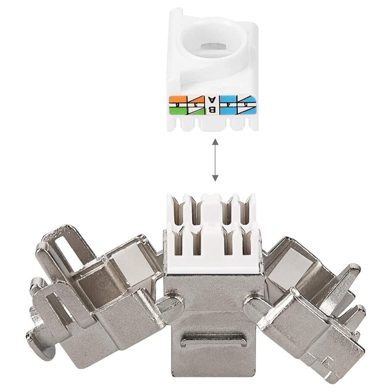 Keystone-modulbuchsen,  - 12 -teilig, cat -6a -geschirmte keystone-buchse ,  rj45 cat- 6a -ethernet-module, 10 gigabit mit metallgehäuse