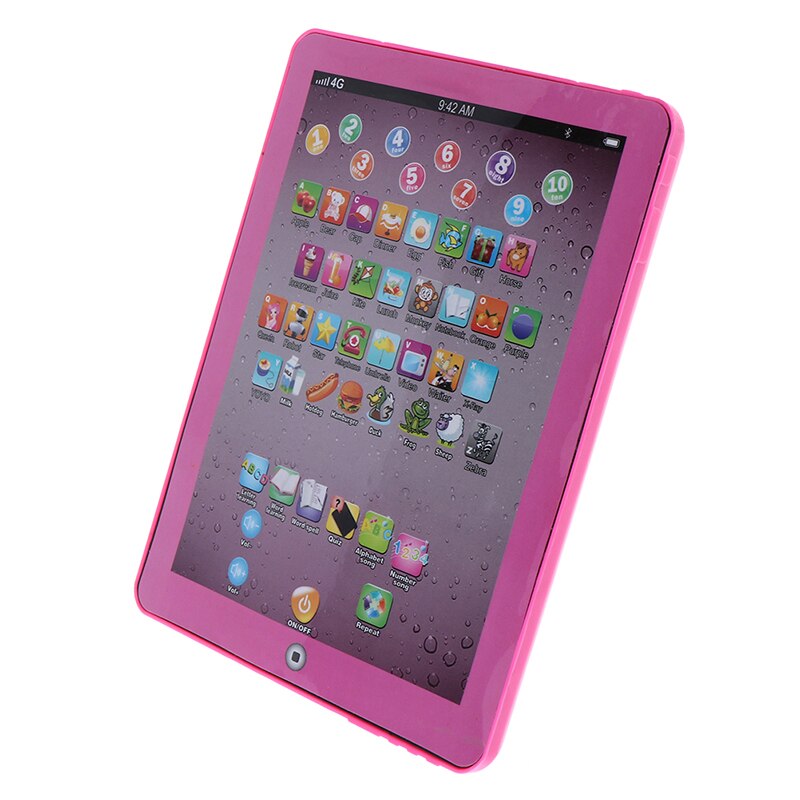 18.5*14*2Cm Leunend Educatief Speelgoed Kind Kids Computer Tablet Engels Leren Speelgoed: pink