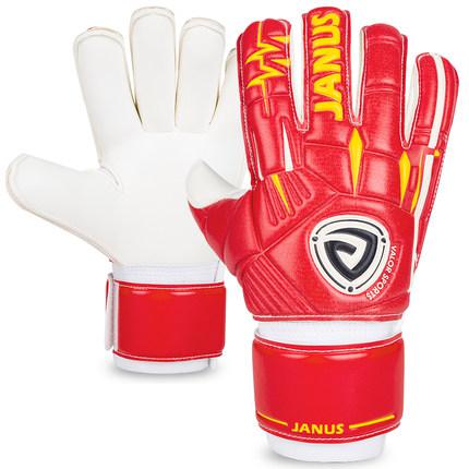 Guantes de Portero De Fútbol profesionales para hombres, guantes de portero de fútbol para adultos, guante de portero, látex grueso con protección para los dedos: White Red / Size 9