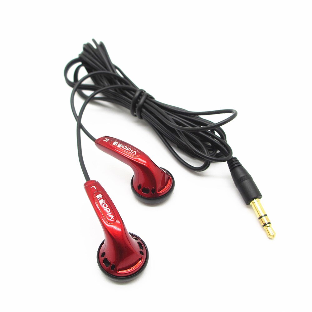 Vido Rode Oordopjes In Ear Oortelefoon Oordopjes Dynamische Platte Kop Plug Oordopjes HIFI Bass Oordopjes MX500 Zwart Met Mic: Red No Mic