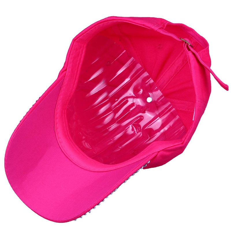 Farvet bånd kvinder besat krystaller rhinestones pailletter baseball cap pink swag bling afslappet hat kvindelige udendørs hatte