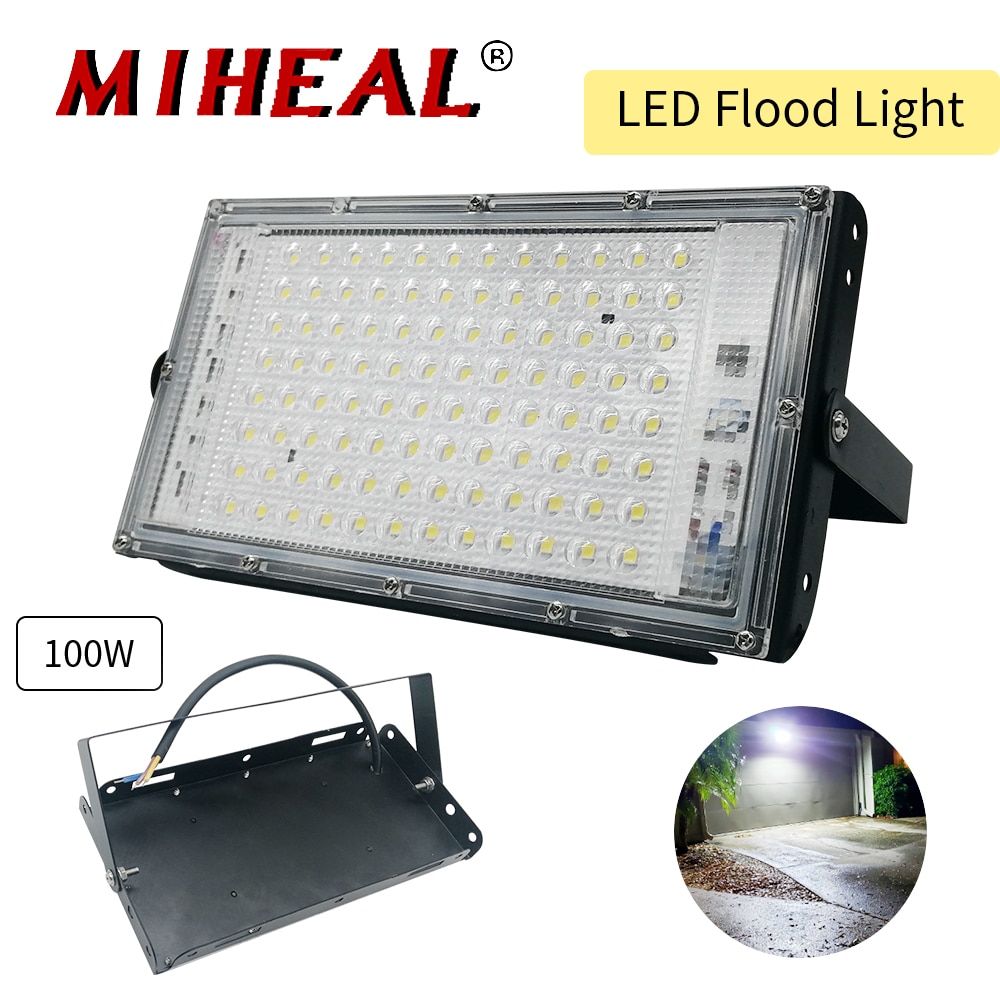 50W 100W Led Floodlight Solar Light Waterproof Outdoor LED Reflector Light Garden Lamp AC 220V-240V Spotlight Street Lighting