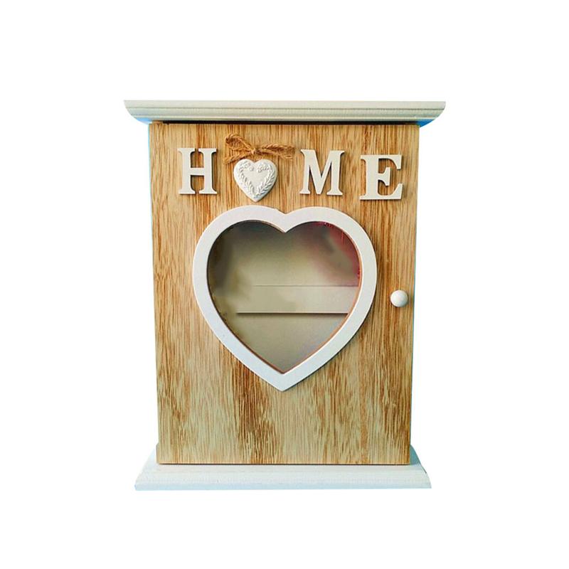 1PC European Style Wooden Key Box Wall Mounted Hanging Shelf Key Holder Jewelry Organizer