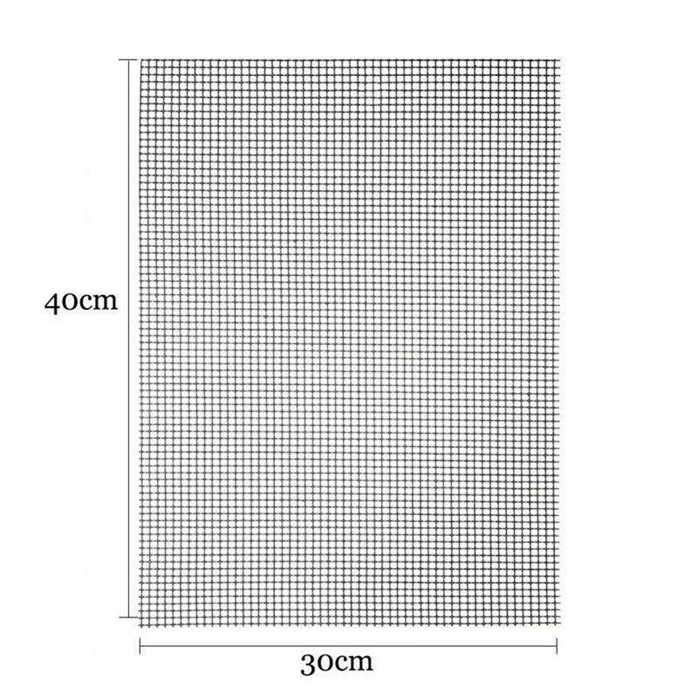 1/3pcs 40*30cm BBQ Grill Mesh Mat Reusable Sheet Resistant Non-Stick Barbecue Bake: Black 1pc