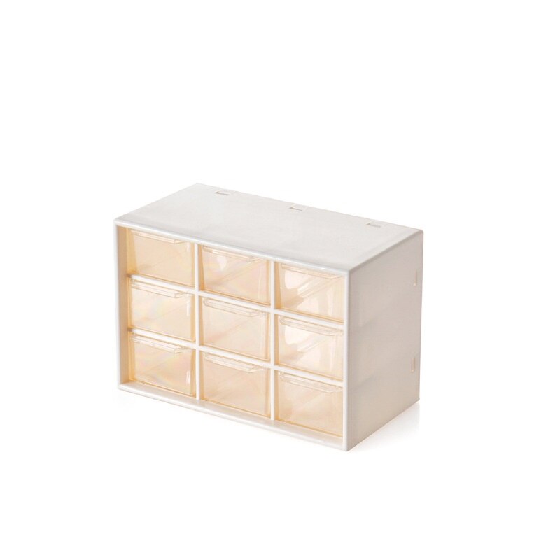 3 Color Durable Cartoon 9 Grids Drawer Jewelry Eraser Tape Lipstick Stationery Storage Box Office Desk School Household H6399: 1
