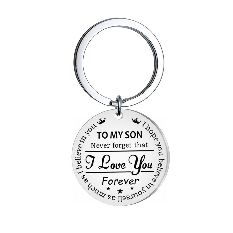 To My Son Daughter Keychain Man Key Chain Bags Women Key Ring Chain for Pants Kids Pendant Key Holder Alloy Brelok