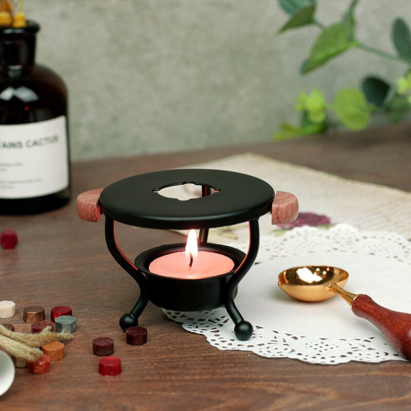 Retro Zegellak Oven Fornuis Statief Brand Verf Wax Seal Stamp Stick Warmer Wax Oven Fornuis Pot Smelten Lijm Diy craft