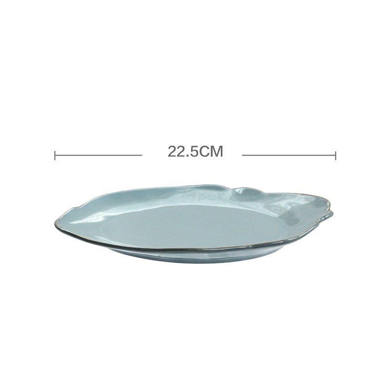 Vajilla de cerámica nórdica creativa, cuencos irregulares, plato para ensaladas, juego de platos para ensaladas y frutas hecho a mano, estilo japonés: plate