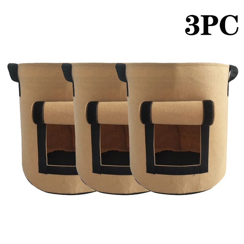Bolsas de cultivo de plantas de fieltro de 5/10 galones, tela no tejida, maceta para patatas de jardín, bolsas para cultivo de verduras con invernadero, herramientas verticales hidratantes: XS / Verde militar