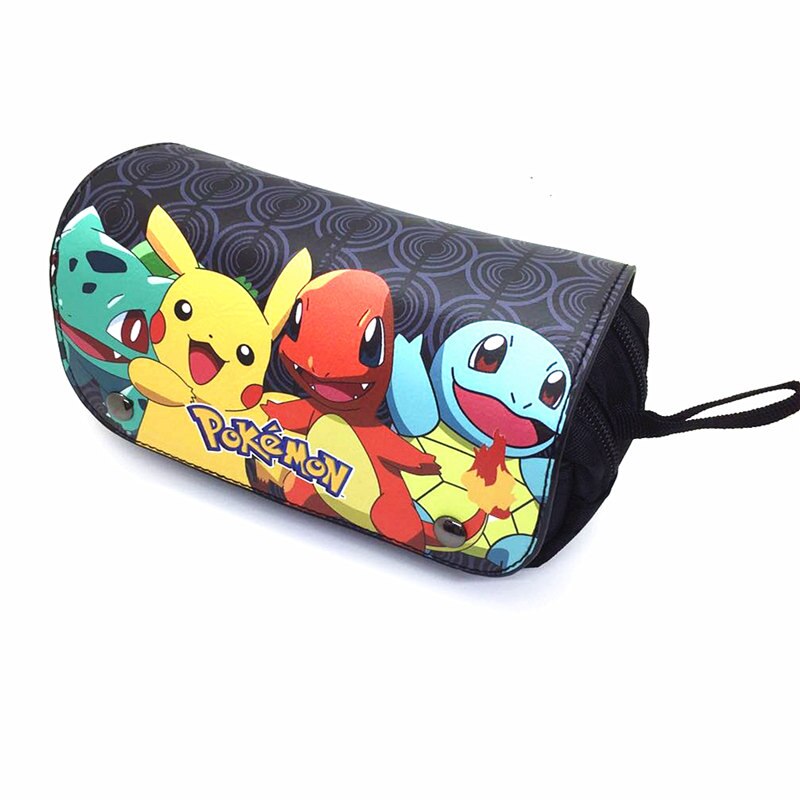 Cartoon double pencil case zipper buckle student pencil stationery box coin purse