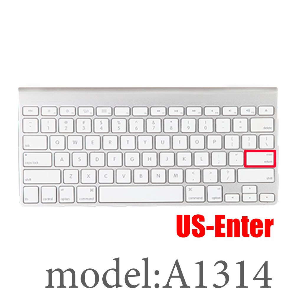 Silicone Keyboard cover Protector Skin Desktop PC For imac EU US For Apple Bluetooth Wireless keybord MLA22LL A1644 A1314: US-Enter A1314