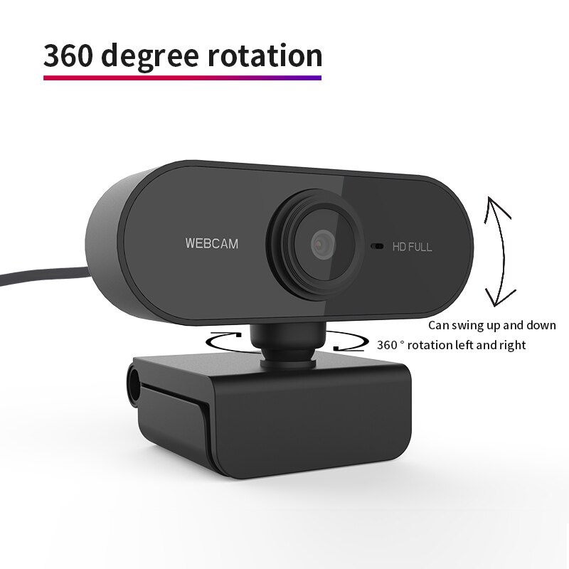 Web Camera 360 Degree Rotation 720p HD Computer Camerawith USB Data Cable Drive Free Plug and Play Autofocus Videoconferencing