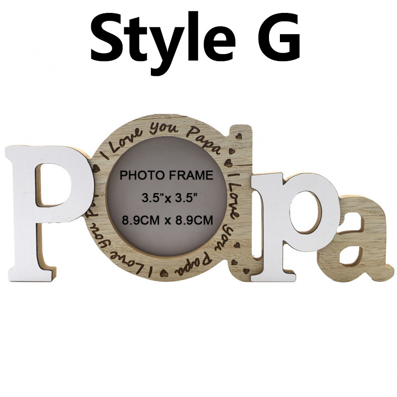 Marco de fotos de corazón de amor de madera, adornos artesanales, marco de fotos, cereza para boda, Día del Padre, Día de San Valentín, decoración de mesa,: Verde militar