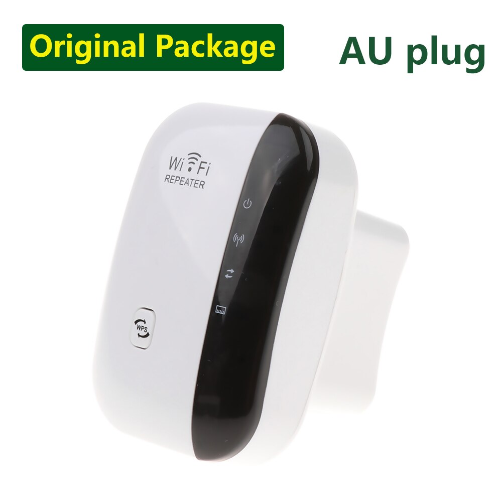 Wireless WiFi Range Extender Reapter 300Mbps WiFi Amplifier 802.11 Wireless Signal Booster Wall Mounted WiFi Booster 2.4G Wi Fi: AU Plug