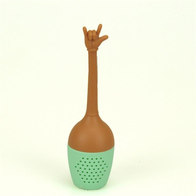 1pc svart tesil handgester tefilter silikon tesil ört krydda infusionsfilter diffusor köksredskap