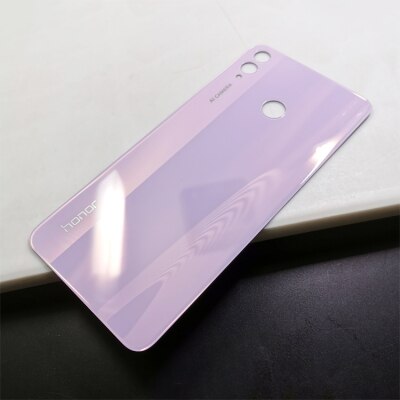 For Huawei Honor 8X Back Glass Battery Cover Rear Door Case Panel For Honor 8X Back Cover Housing With Camera Lens: Purple No Lens