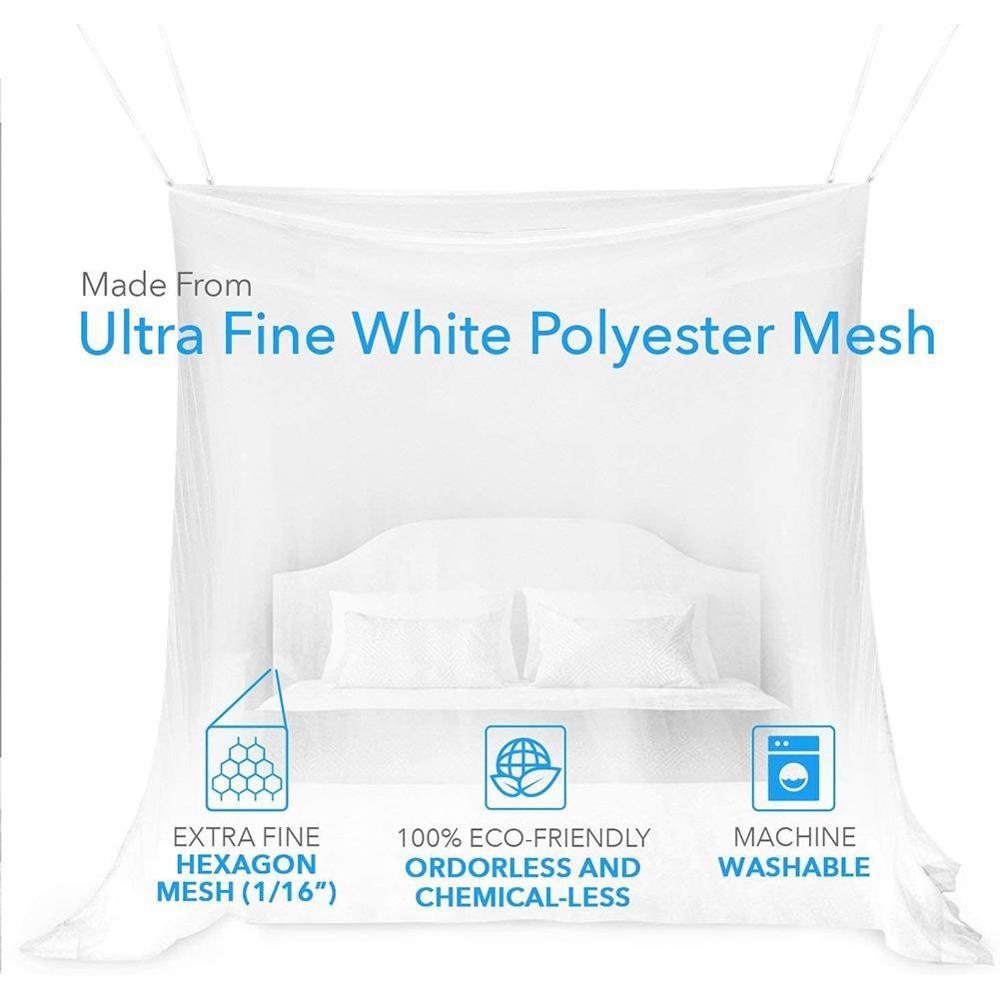 1Pc Large White Camping Mosquito Net Portable Foldable Net Travel Insect-proof Camping with Bag Storage Outdoor Mosquito