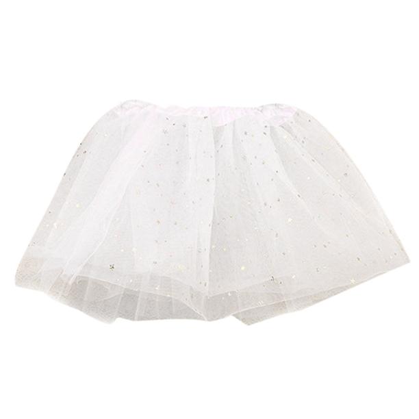 Baby Kids Skirt Girls Princess Stars Glitter Dance Tutu Skirt Sequins Party Dance Ballet Tutu Skirts Children Chiffon: White 