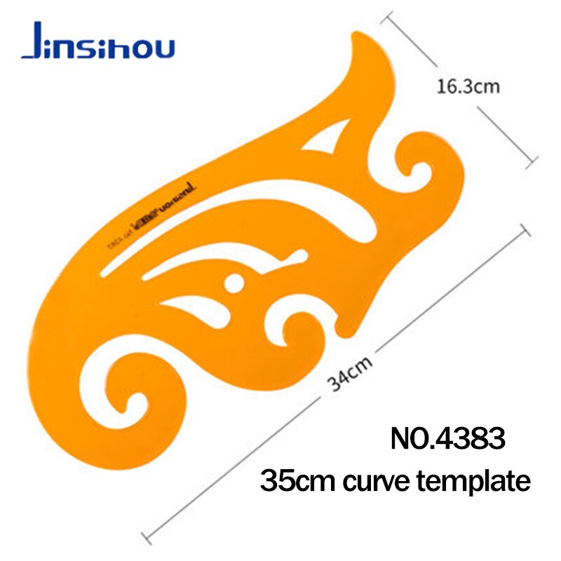 Jinsihou ritmall / stencil linjal k harts mjuk arkitekt / konstruktion / geometri / matematik / möbler / kurva / runt mätverktyg: Nr .4383