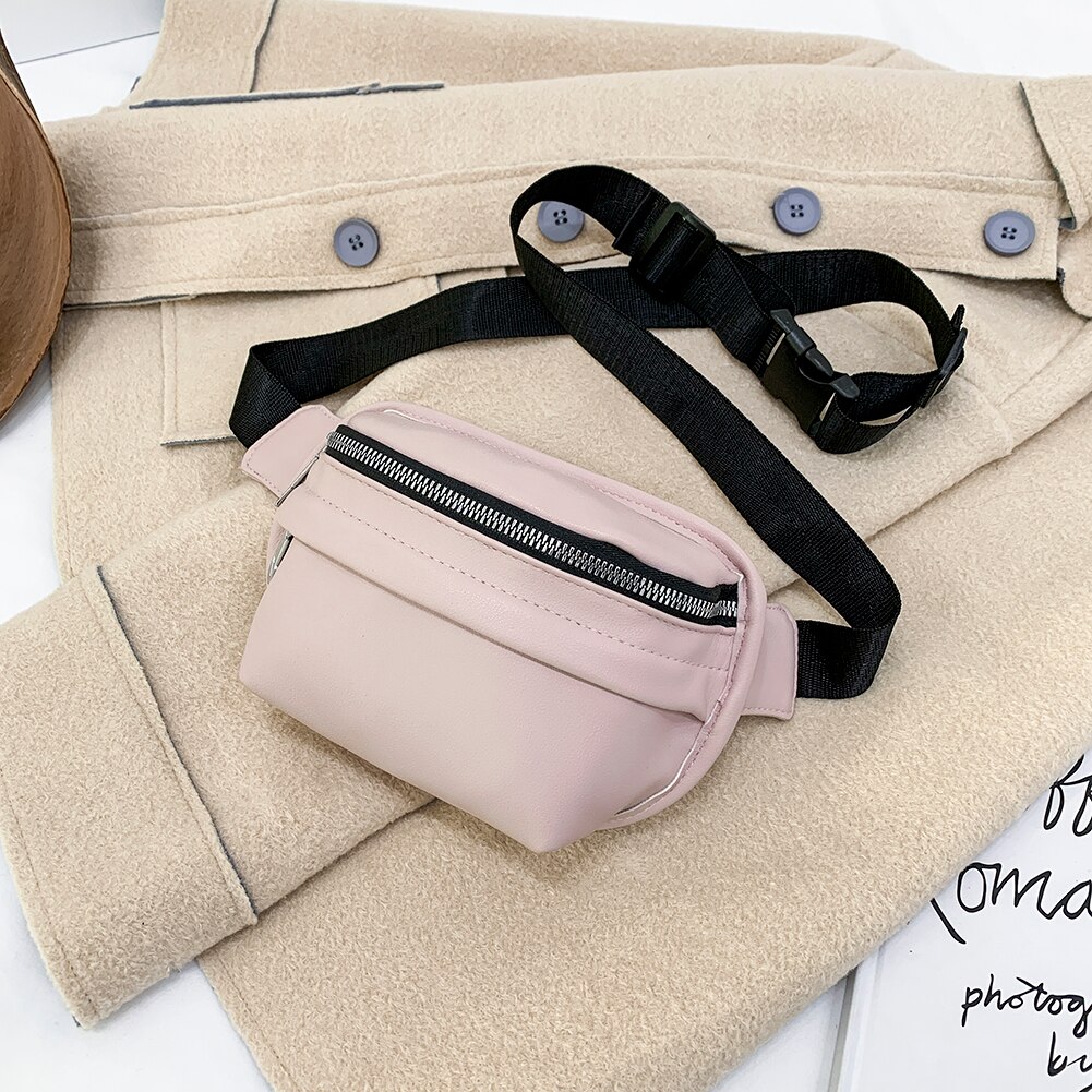 Solid Borst Fanny Tas Vrouwen Straat Taille Zakken Vrouwelijke Riem Crossbody Packs Dames Schoudertassen Femmes Sacs De Taille: Roze