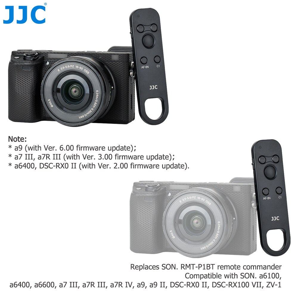 Jjc Rmt P1BT Afstandsbediening Voor Sony ZV-E10 A7III A7SIII A7RIII A7RIV A7R4 A6600 A6100 A6400 A9 Ii ZV-1 RX0II RX100VII DSC-RX0II