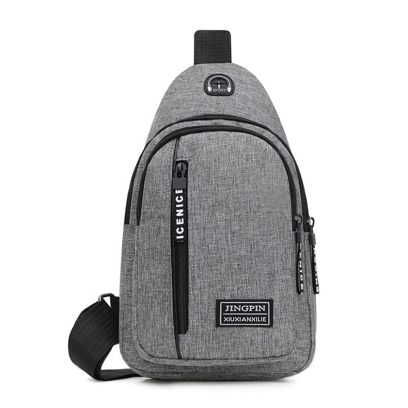 Riñonera de nailon para mujer, bolso cruzado de lona para uso diario, para deportes al aire libre, hombro y pecho: Style2-Grey