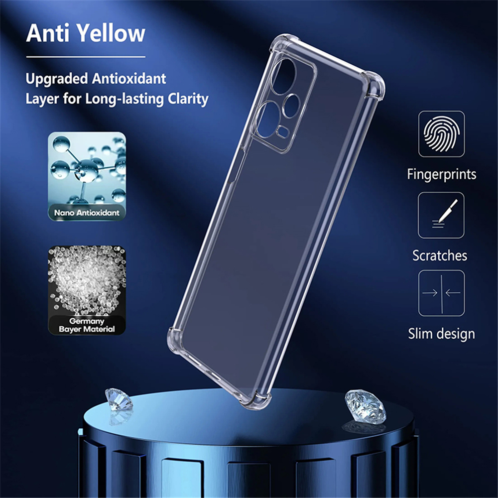 Coque de téléphone antichoc pour Xiaomi Redmi Note 13 Pro 4G 12 Pro Plus 5G, coque arrière transparente en Silicone souple en TPU