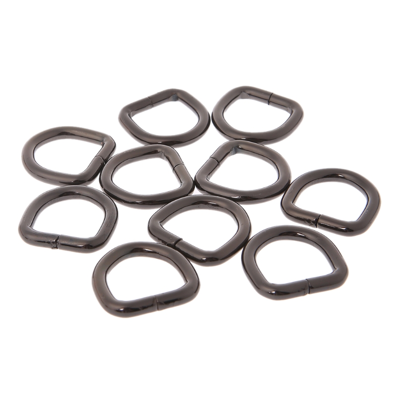 10 Pcs 2 Cm Metalen Riem Riem Web D Ring Zakken Gesp Sluiting Handtas Lederen Tas Purse Bag Accessoires: Black