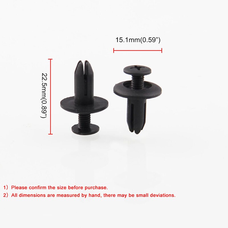 120 X 6Mm Car Plastic Rivets Hole Dia Fastener Bumper Push Pin Clips