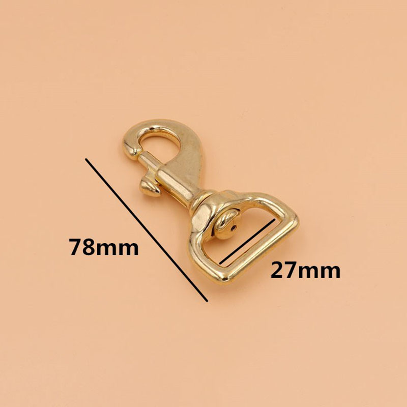 1x Messing Bolt Snap Hook Swivel Eye Trigger Kreeft Haak Leren Craft Bag Riem Riem Sluiting Zware Hond touw Riemen Clip