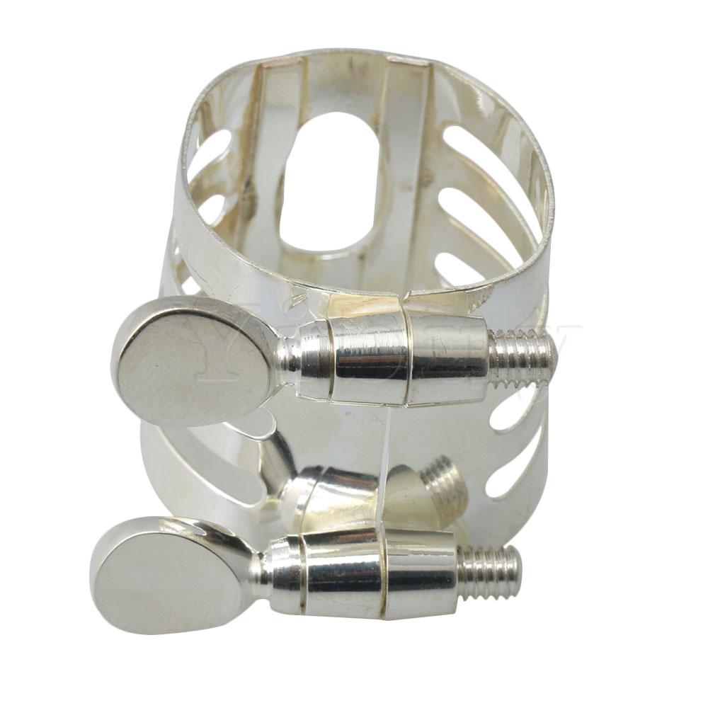 Yibuy Sliver Plated Copper Klarinet Ligature Met Caps Muzikale Onderdelen