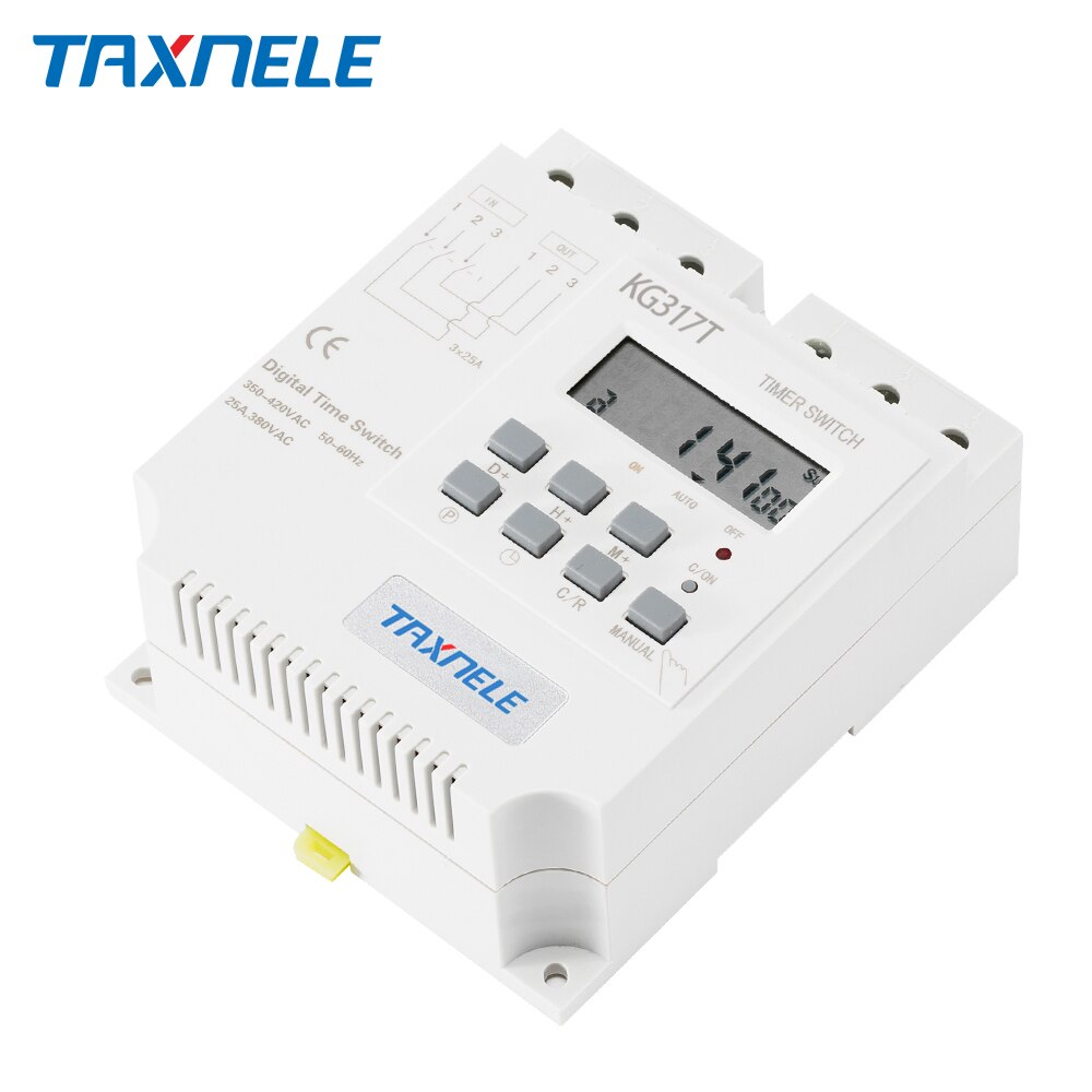 Taxnele goede kredietwaardigheid  kg317t 380v 25a 16a drie 3 fase timer driefase motor timing controle schakelaar 16 keer aan / uit