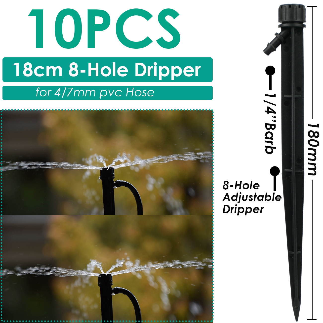 Kesla 15 Pcs Tuin Watering Druppelbuis Sprinkler Verneveling Nozzle Op Stake Druppelaar Invoegen Grond Fit 4/7 Mm slang Kas: Lavendel