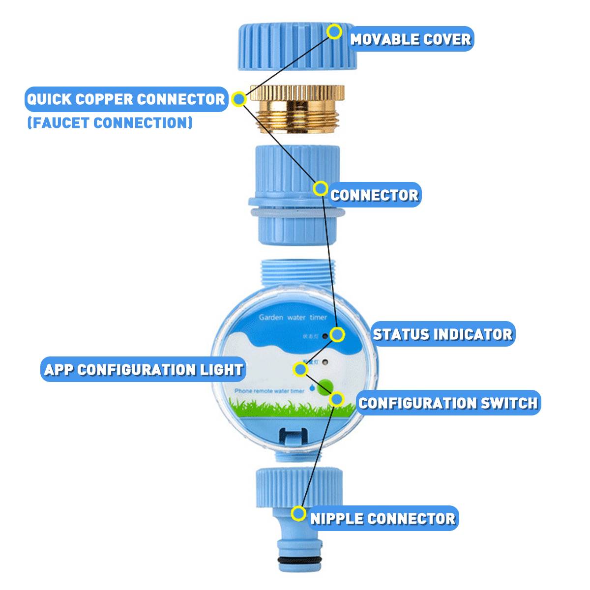 Practical WIFI Tap Timer Digital Automatic Electronic Water Garden Timer Irrigation Controller for Garden Supplies