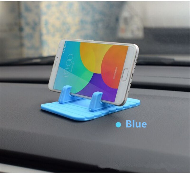 Dashboard Antislip Mat Rubber Mount Telefoon Houder Pad Mobiele Telefoon Stand Beugel Voor Samsung Xiaomi Mobiele Houder: Blauw