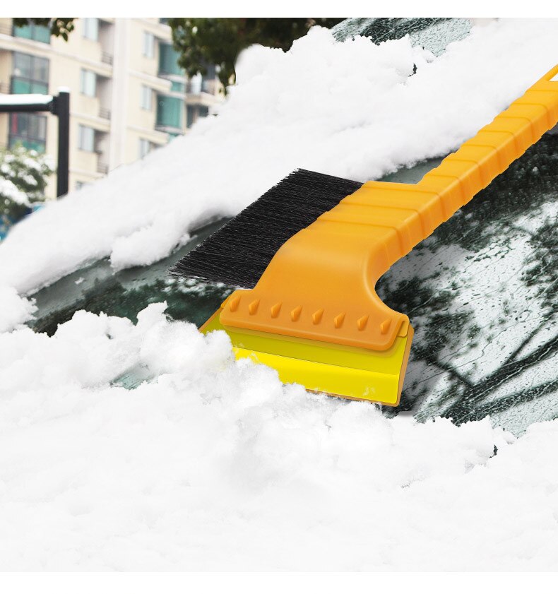 Universele sneeuwkrabber voor auto's, 2 in- in-1 ijskrabber met borstel, duurzaam plastic, wintersneeuwschuiver, borstel voor het verwijderen van sneeuw, reinigingsgereedschap