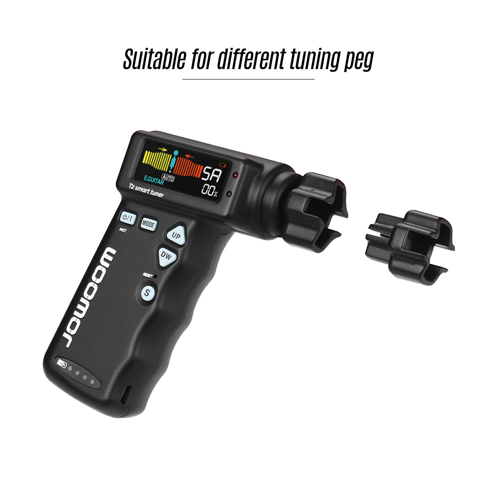 JOWOOM T2 afinador de guitarra inteligente clavija enrollador de cuerda para guitarra ukelele afinación cromática recargable incorporado