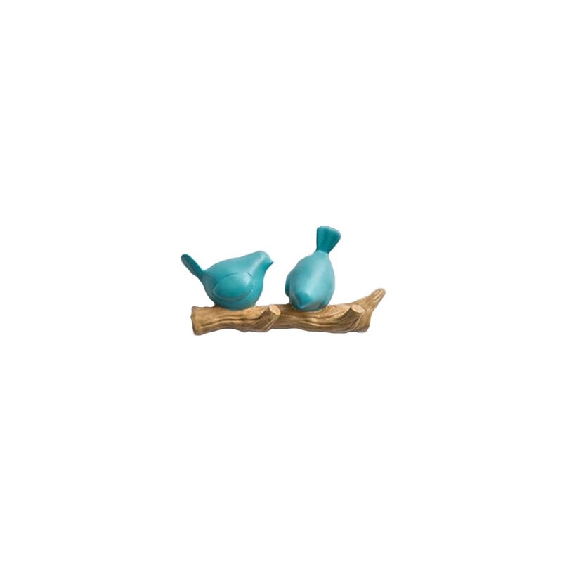 Colgador de pared con pájaros de resina, gancho para colgar llaves, abrigos, toallas, sombreros, bolsos, para sala de estar, cocina, accesorios para el hogar, decoración de paredes: 2 Birds-Blue