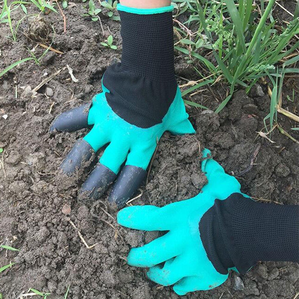 Pflanzung Graben Handschuhe mit 4-Krallen ABS Kunststoff Garten Gummi Handschuhe Landwirtschaft Gewächshaus sämling wachsen Liefert