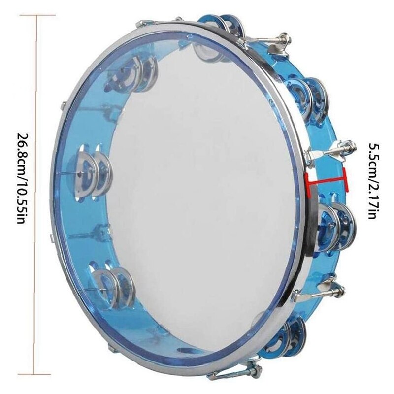 Pandereta de afinación automática para niños y adultos, tambor de mano con jigles de doble fila, instrumento de percusión, para Ktv