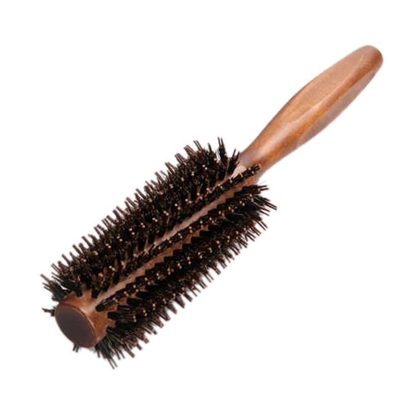 6 typer lige twill hår kam naturlig vildsvin børste rullende børste runde tønde blæser curling diy frisør styling værktøj: F