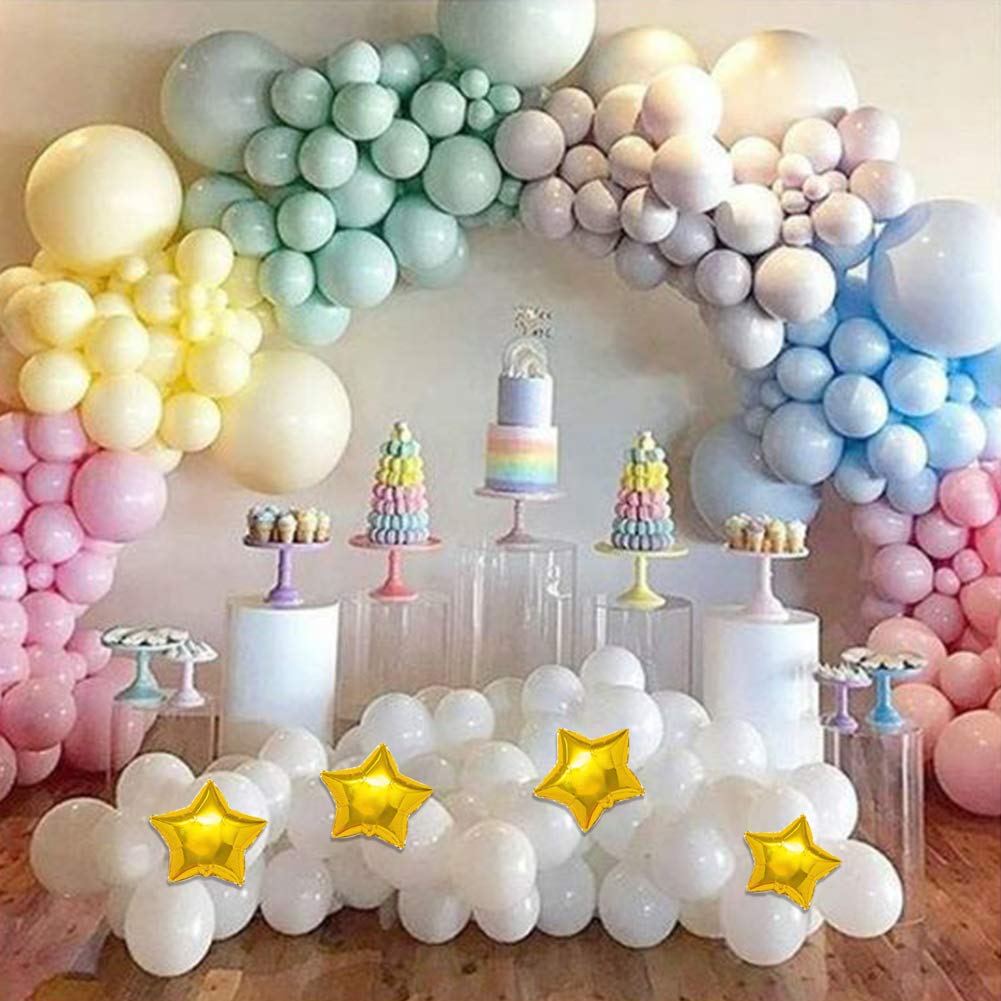 1 set Moon Sun Rainbow Clouds Balloons Arch Garland Macaron Balloon Chain for Baby Shower Girls Birthday Party Decor Supplies: 137pcs set