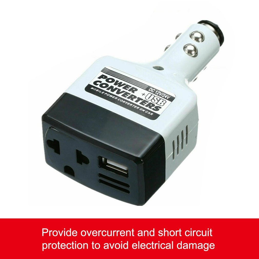 12V/24V Car Mobile Power Inverter Adapter Auto Car Power Converter Charger Used for All Mobile Phone