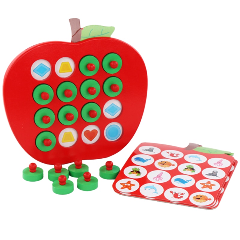 Barn trä äpple minne spel tidig utbildning 3d pussel familj casual spel pussel