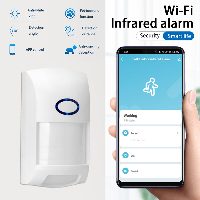 Tuya Smart App Wifi Infrarood Menselijk Lichaam Alarm Smart Home Menselijk Lichaam Infrarood Sensor Pir Wifi Infrarood Detectoren Sensor