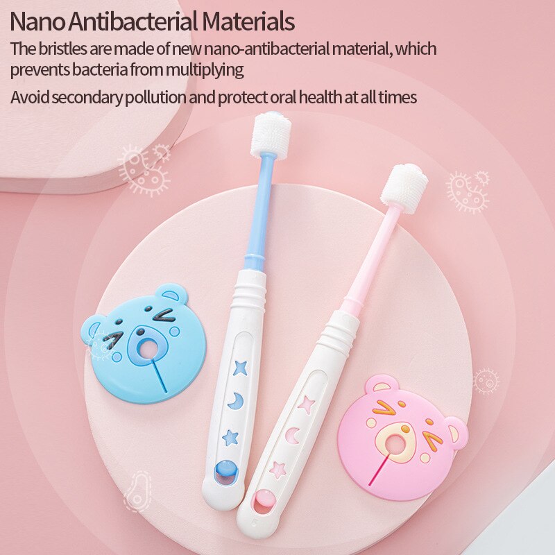 Spazzolino da denti per bambini bitable Silicone a 360 gradi pulizia per bambini spazzolino da denti Nano denti per bambini strumento per la cura orale setola morbida per 1-6 anni