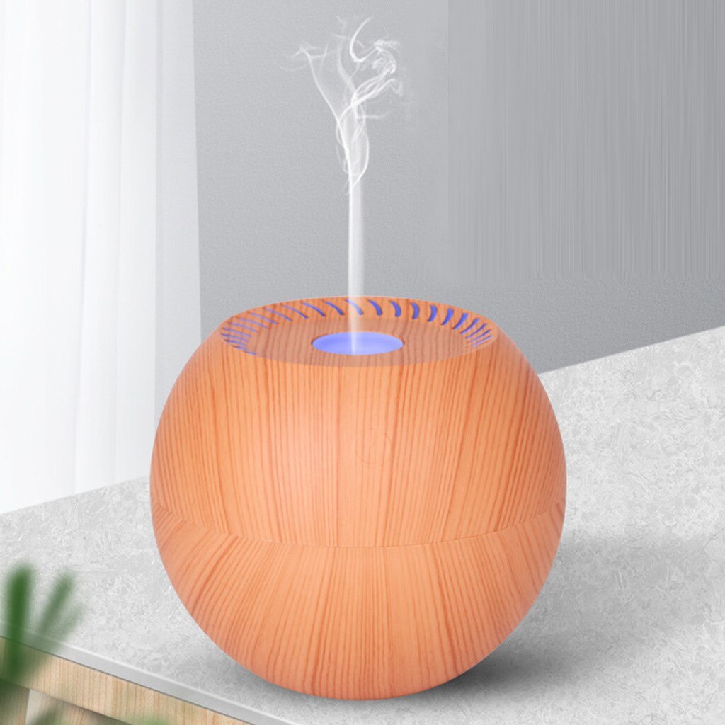 4 # Houtnerf Aroma Diffuser Cool Mist Luchtbevochtigers Led Aroma Aromatherapie Luchtbevochtiger Water Aanvullen Instrument Voor Thuis 130Ml: Yellow