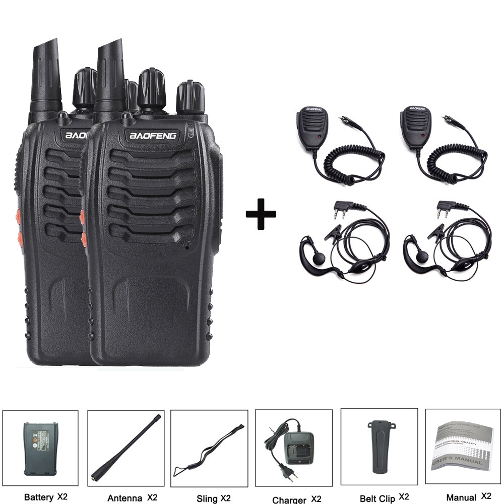 2 Stuks Baofeng Handheld 5W BF-888S Walkie Talkie Draagbare Radio Station 888S Uhf 400-470 Mhz 16CH bf 888S Comunicador Zender: Package 2