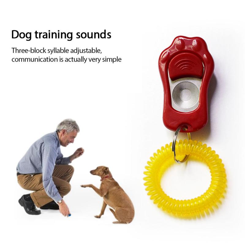 Hundträning klicker justerbart ljud nyckelring hundklicker anti skällande enhet hund agility träning husdjurstillbehör hundtränare